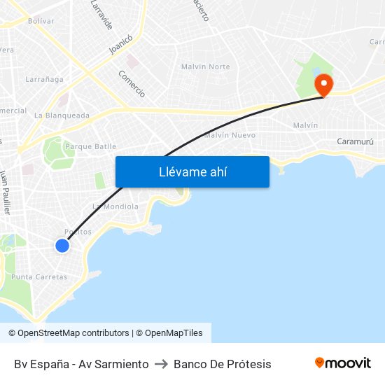 Bv España - Av Sarmiento to Banco De Prótesis map