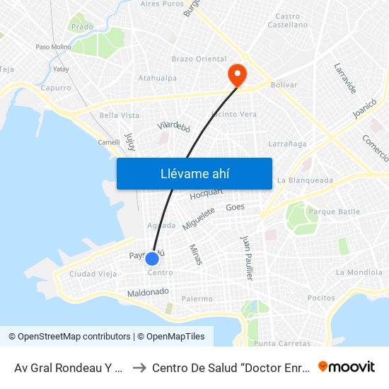 Av Gral Rondeau Y Av Uruguay to Centro De Salud “Doctor Enrique Claveaux” map