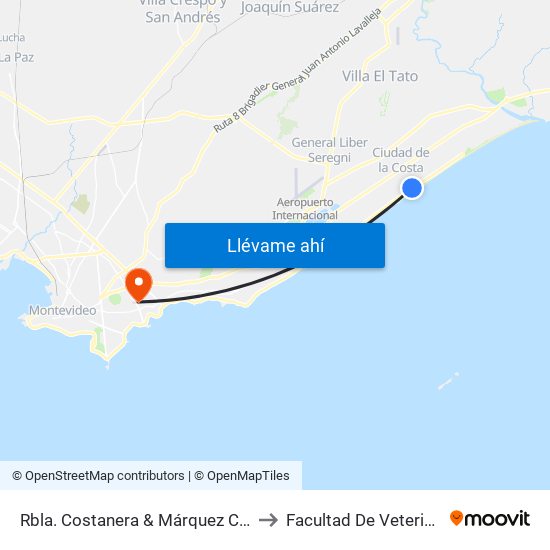 Rbla. Costanera & Márquez Castro to Facultad De Veterinaria map
