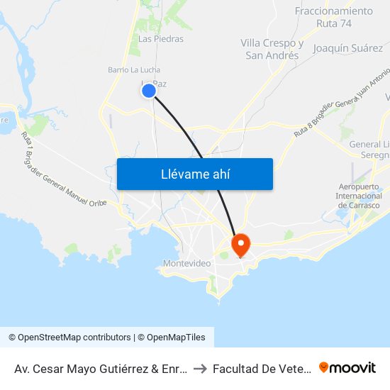 Av. Cesar Mayo Gutiérrez & Enrique Erro to Facultad De Veterinaria map