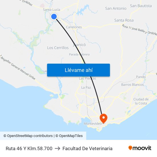 Ruta 46 Y Klm.58.700 to Facultad De Veterinaria map