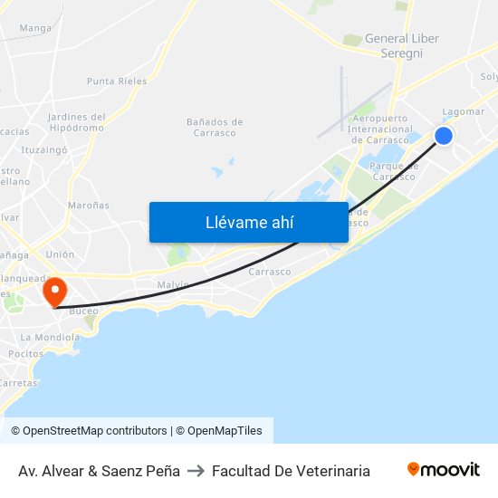 Av. Alvear & Saenz Peña to Facultad De Veterinaria map