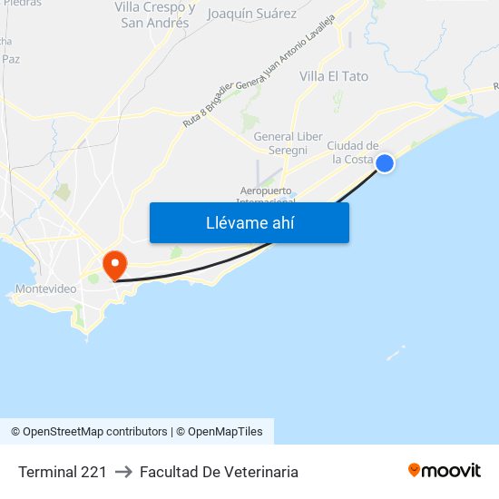 Terminal 221 to Facultad De Veterinaria map