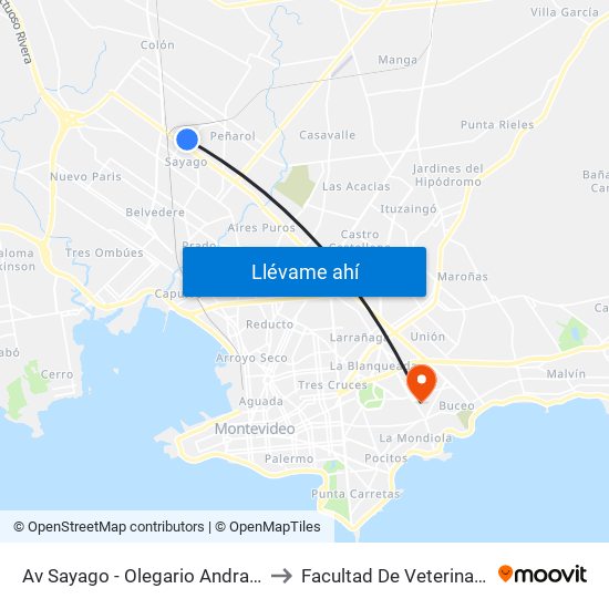 Av Sayago - Olegario Andrade to Facultad De Veterinaria map