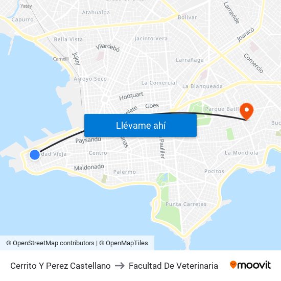 Cerrito Y Perez Castellano to Facultad De Veterinaria map