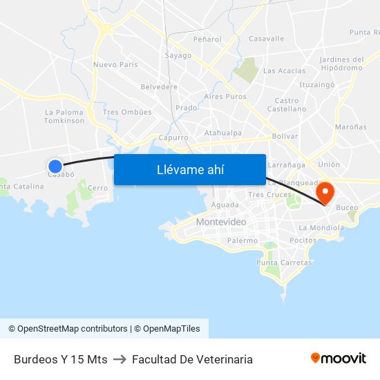 Burdeos Y 15 Mts to Facultad De Veterinaria map