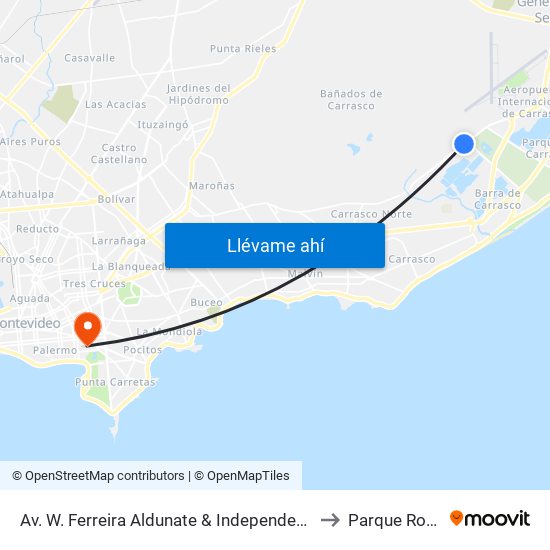 Av. W. Ferreira Aldunate & Independencia to Parque Rodó map