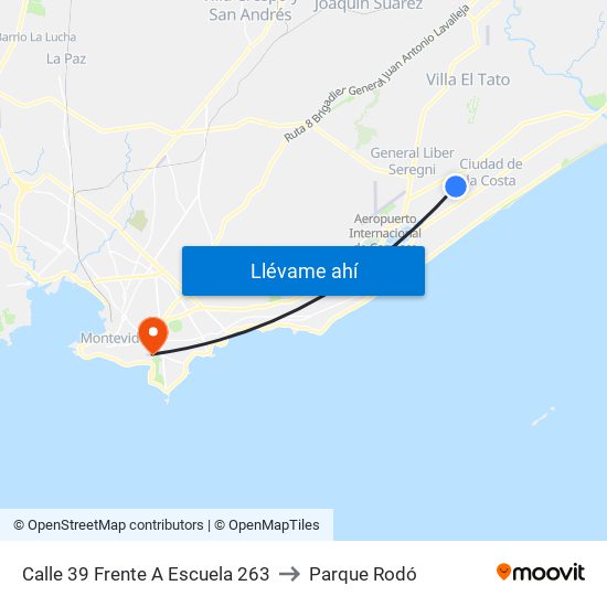 Calle 39 Frente A Escuela 263 to Parque Rodó map