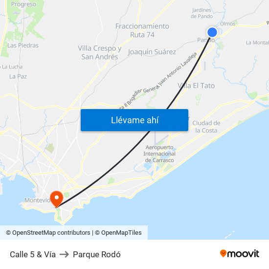 Calle 5 & Vía to Parque Rodó map