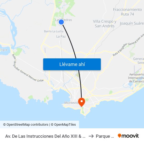Av. De Las Instrucciones Del Año XIII & Treinta Y Tres to Parque Rodó map