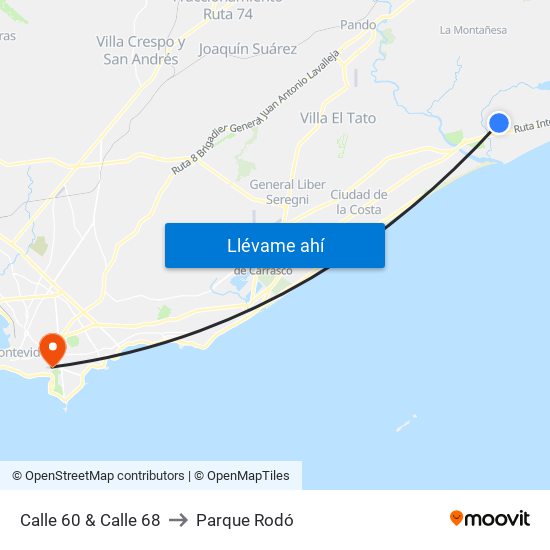 Calle 60 & Calle 68 to Parque Rodó map