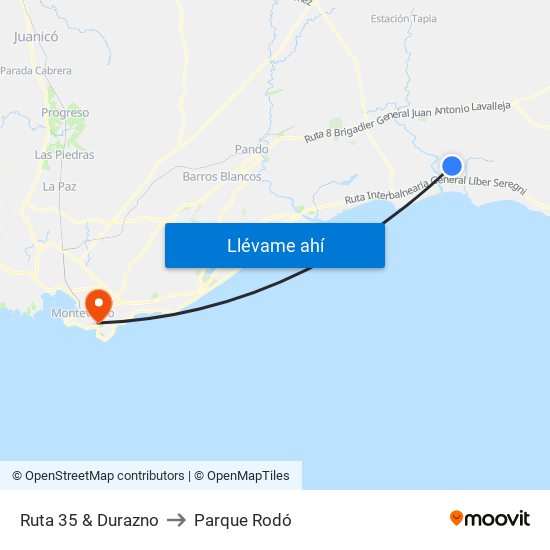 Ruta 35 & Durazno to Parque Rodó map