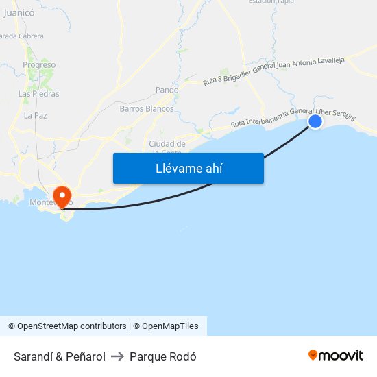 Sarandí & Peñarol to Parque Rodó map