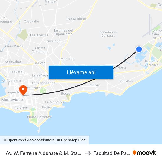 Av. W. Ferreira Aldunate & M. Stagnero De Munar to Facultad De Psicología map