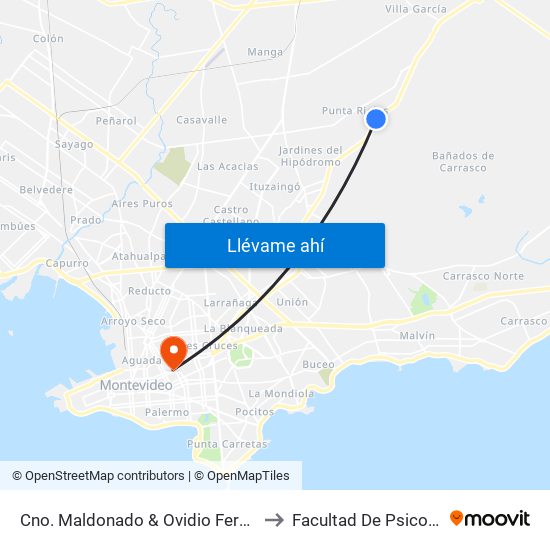 Cno. Maldonado & Ovidio Fernandez to Facultad De Psicología map