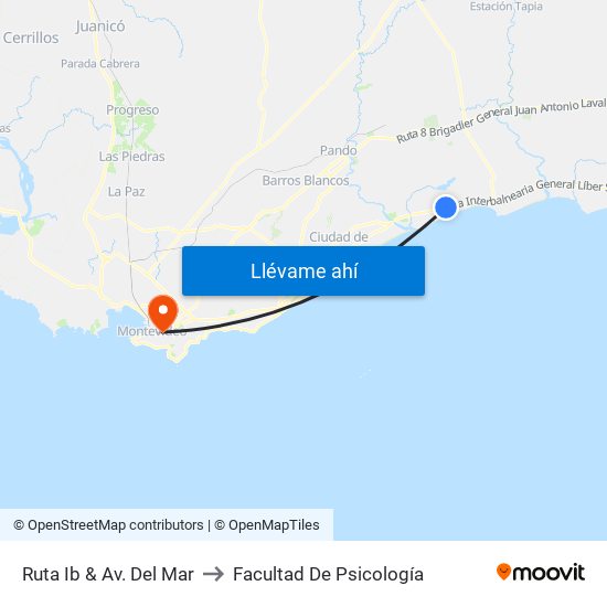 Ruta Ib & Av. Del Mar to Facultad De Psicología map