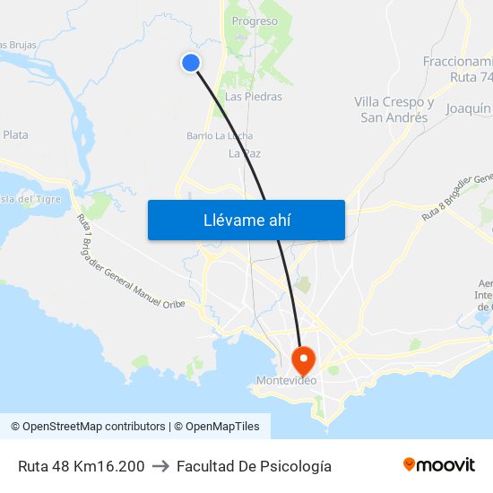 Ruta 48 Km16.200 to Facultad De Psicología map