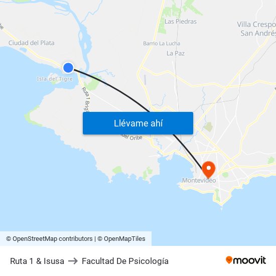 Ruta 1 & Isusa to Facultad De Psicología map