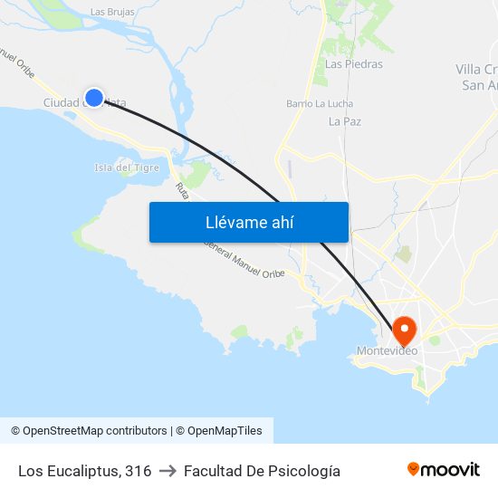 Los Eucaliptus, 316 to Facultad De Psicología map