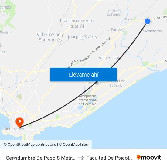 Servidumbre De Paso 8 Metros, 5 to Facultad De Psicología map