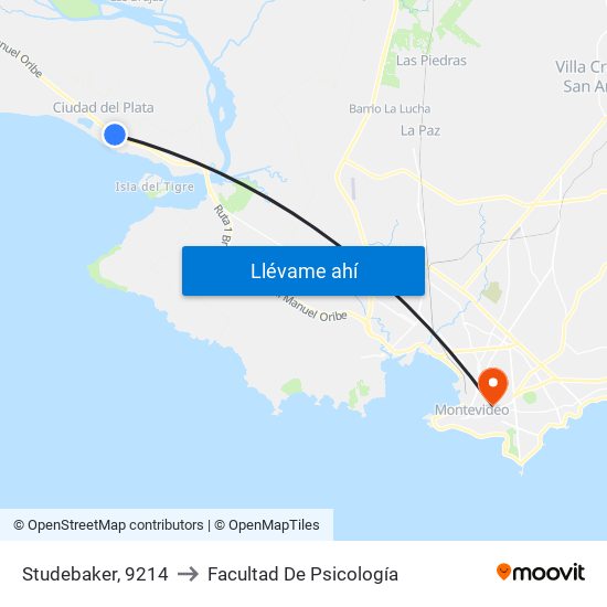 Studebaker, 9214 to Facultad De Psicología map