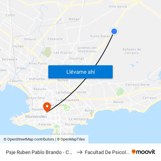 Psje Ruben Pablo Brando - Cerdeña to Facultad De Psicología map