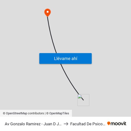 Av Gonzalo Ramirez - Juan D Jackson to Facultad De Psicología map