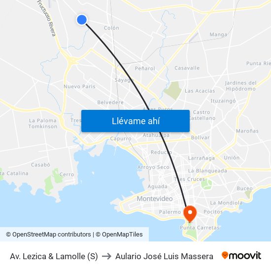 Av. Lezica & Lamolle (S) to Aulario José Luis Massera map