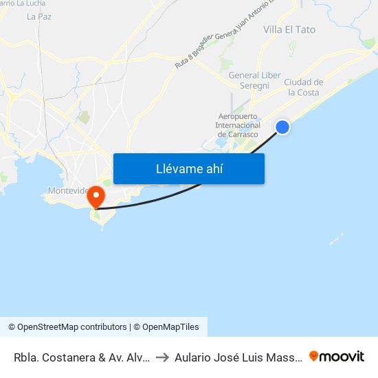 Rbla. Costanera & Av. Alvear to Aulario José Luis Massera map