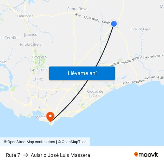 Ruta 7 to Aulario José Luis Massera map