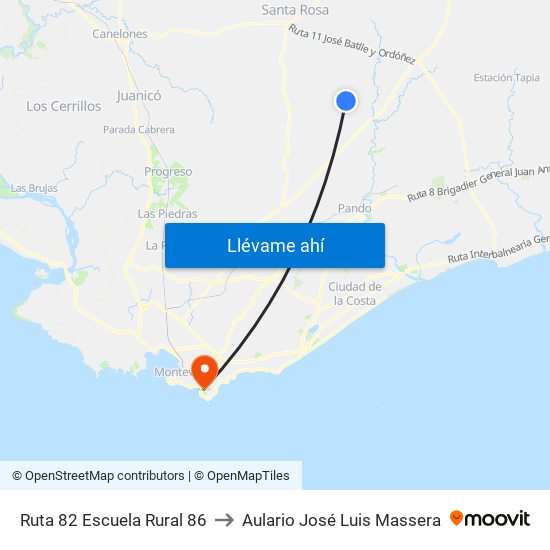 Ruta 82 Escuela Rural 86 to Aulario José Luis Massera map