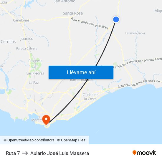 Ruta 7 to Aulario José Luis Massera map