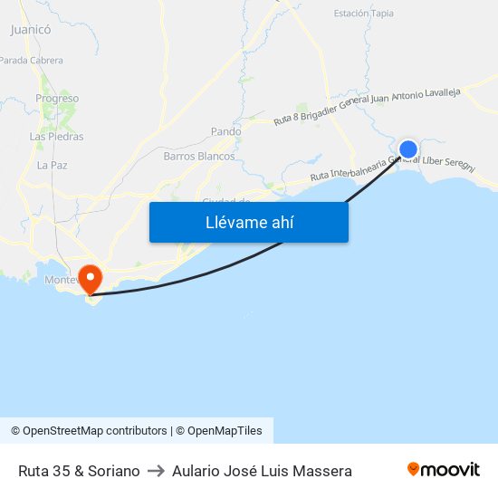 Ruta 35 & Soriano to Aulario José Luis Massera map