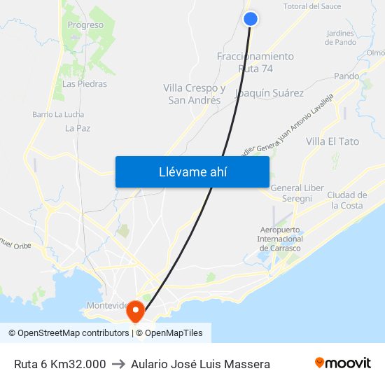 Ruta 6 Km32.000 to Aulario José Luis Massera map
