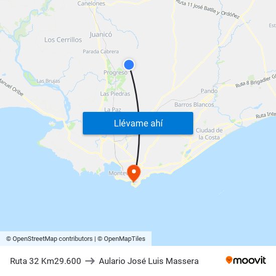 Ruta 32 Km29.600 to Aulario José Luis Massera map