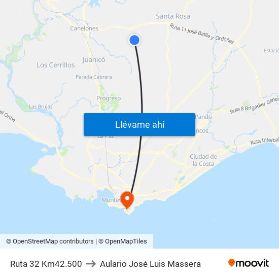 Ruta 32 Km42.500 to Aulario José Luis Massera map