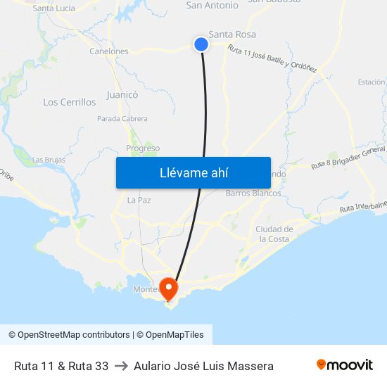 Ruta 11 & Ruta 33 to Aulario José Luis Massera map