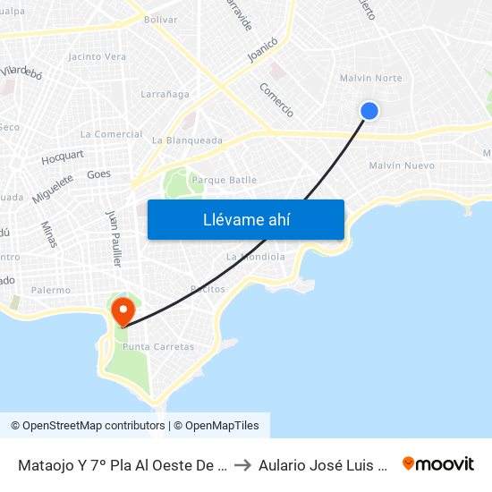 Mataojo Y 7º Pla Al Oeste De H Yrigoyen to Aulario José Luis Massera map