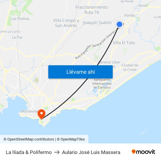 La Iliada & Polifermo to Aulario José Luis Massera map