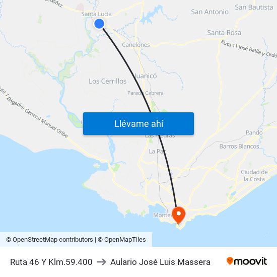 Ruta 46 Y Klm.59.400 to Aulario José Luis Massera map
