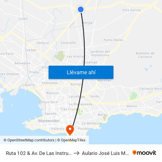 Ruta 102 & Av. De Las Instrucciones to Aulario José Luis Massera map