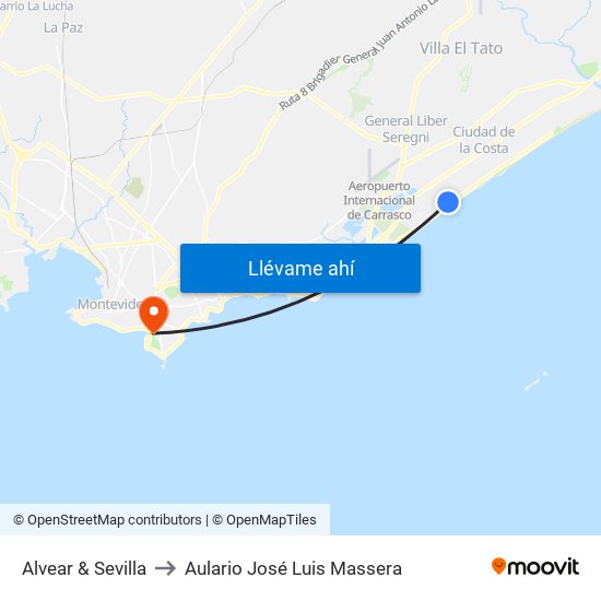 Alvear & Sevilla to Aulario José Luis Massera map