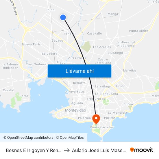 Besnes E Irigoyen Y Renoir to Aulario José Luis Massera map