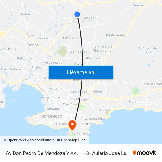 Av Don Pedro De Mendoza Y Av De Las Instrucciones to Aulario José Luis Massera map