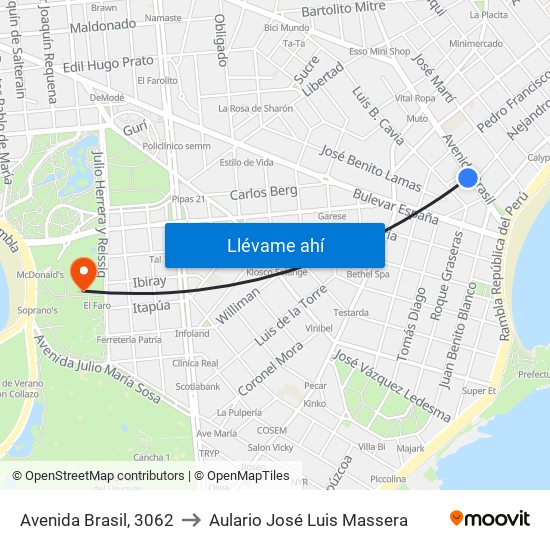 Avenida Brasil, 3062 to Aulario José Luis Massera map