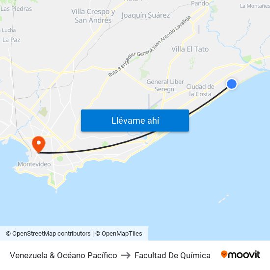 Venezuela & Océano Pacífico to Facultad De Química map