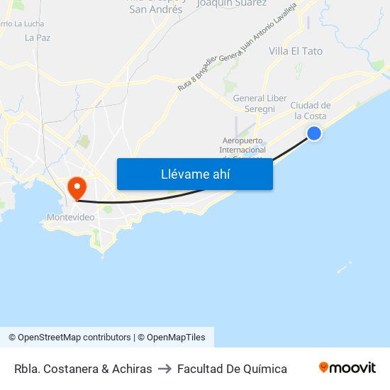 Rbla. Costanera & Achiras to Facultad De Química map