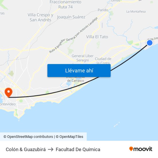 Colón & Guazubirá to Facultad De Química map