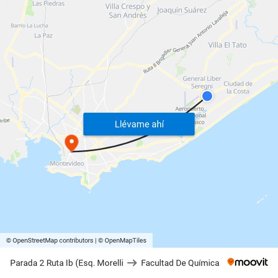 Parada 2 Ruta Ib (Esq. Morelli to Facultad De Química map
