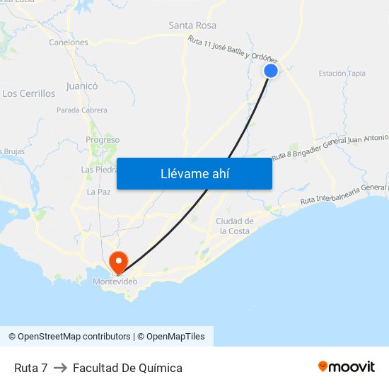 Ruta 7 to Facultad De Química map